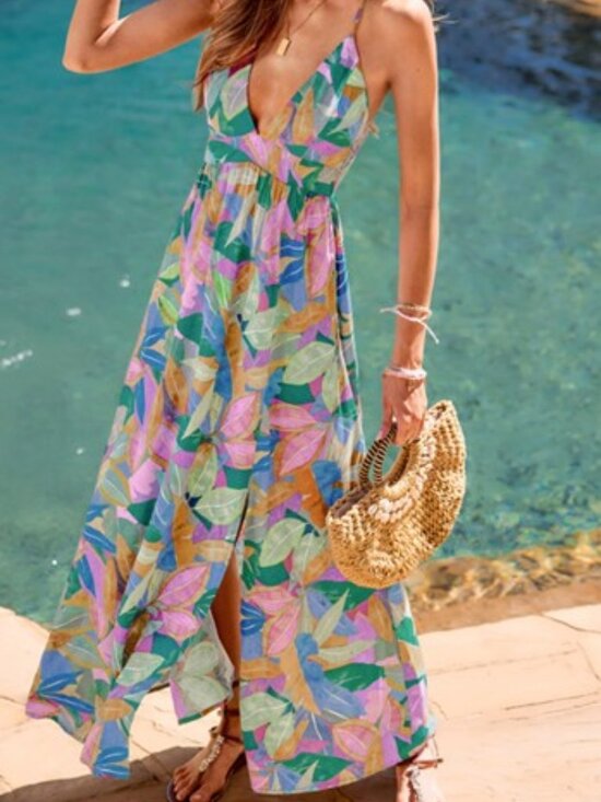 Cupshe Dresses & Skirts - Like New Cupshe Dreamy Blossom Abstract Maxi Dress - Size Small